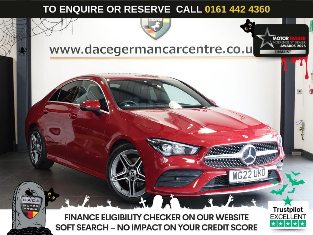 Used 2022 RED MERCEDES-BENZ CLA Saloon 1.3 CLA180 AMG Line Coupe 4dr Petrol 7G-DCT Euro 6 (s/s) (136 ps) (reg. 2022-07-31) for sale in Altrincham