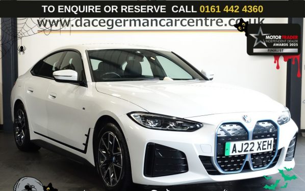Used 2022 WHITE BMW I4 Hatchback 40 83.9kWh M Sport Gran Coupe 5dr Electric Auto eDrive (340 ps) (reg. 2022-08-22) for sale in Altrincham