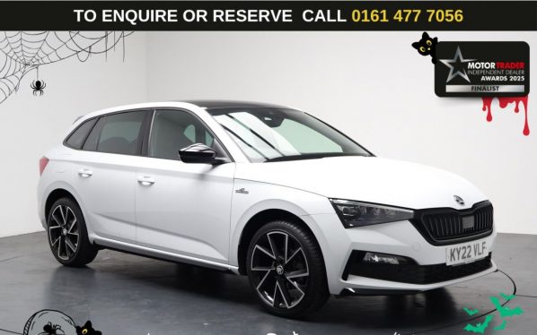 Used 2022 WHITE SKODA SCALA Hatchback 1.0 TSI Monte Carlo Hatchback 5dr Petrol DSG Euro 6 (s/s) (110 ps) (reg. 2022-03-16) for sale in Stockport