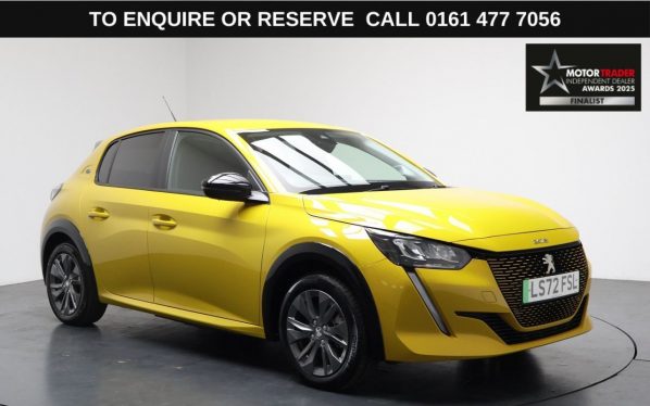 Used 2022 YELLOW PEUGEOT E-208 Hatchback 50kWh Active Premium + Hatchback 5dr Electric Auto (7kW Charger) (136 ps) (reg. 2022-10-03) for sale in Stockport