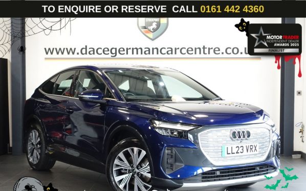 Used 2023 BLUE AUDI Q4 E-TRON SUV 35 Sport Sportback 5dr Electric Auto 55kWh (170 ps) (reg. 2023-05-15) for sale in Altrincham