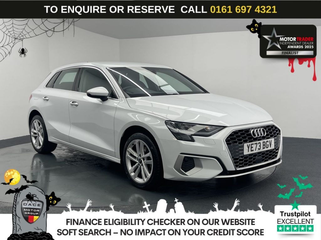 Used 2023 WHITE AUDI A3 Hatchback 1.0 TFSI 30 Sport Sportback 5dr Petrol S Tronic Euro 6 (s/s) (110 ps) (reg. 2023-10-13) for sale in Manchester