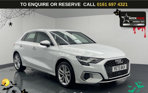 Used 2023 WHITE AUDI A3 Hatchback 1.0 TFSI 30 Sport Sportback 5dr Petrol S Tronic Euro 6 (s/s) (110 ps) (reg. 2023-10-13) for sale in Manchester