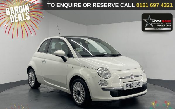 Used 2012 WHITE FIAT 500 Hatchback 1.2 Lounge Hatchback 3dr Petrol Dualogic Euro 4 (69 bhp) (reg. 2012-03-31) for sale in Manchester