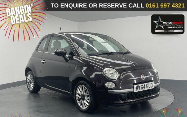 Used 2014 BLUE FIAT 500 Hatchback 1.2 Lounge Hatchback 3dr Petrol Manual Euro 6 (s/s) (69 bhp) (reg. 2014-11-28) for sale in Manchester