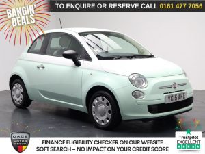 Used 2015 GREEN FIAT 500 Hatchback 1.2 Pop Hatchback 3dr Petrol Manual Euro 6 (s/s) (69 bhp) (reg. 2015-03-23) for sale in Stockport