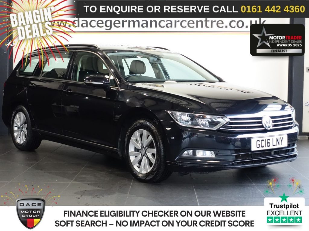 Used 2016 BLACK VOLKSWAGEN PASSAT Estate 2.0 TDI BlueMotion Tech S Estate 5dr Diesel DSG Euro 6 (s/s) (150 ps) (reg. 2016-07-12) for sale in Altrincham