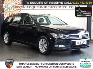Used 2016 BLACK VOLKSWAGEN PASSAT Estate 2.0 TDI BlueMotion Tech S Estate 5dr Diesel DSG Euro 6 (s/s) (150 ps) (reg. 2016-07-12) for sale in Altrincham