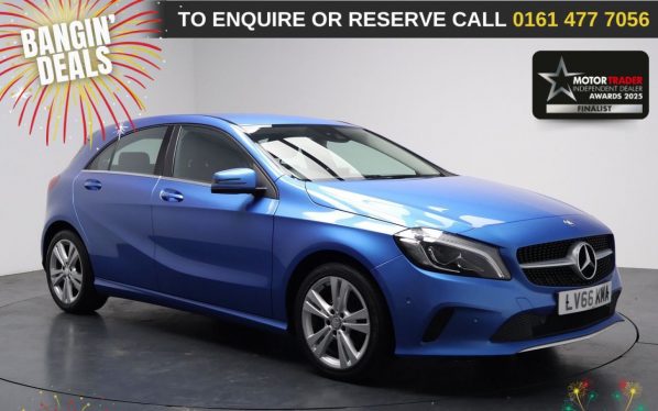 Used 2016 BLUE MERCEDES-BENZ A-CLASS Hatchback 1.6 A160 Sport (Premium) Hatchback 5dr Petrol 7G-DCT Euro 6 (s/s) (102 ps) (reg. 2016-09-30) for sale in Stockport
