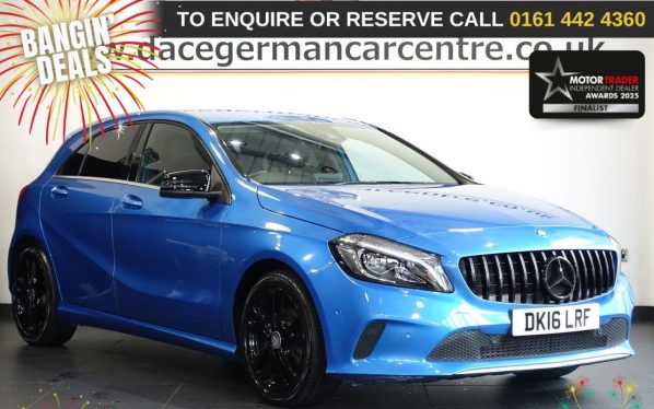 Used 2016 BLUE MERCEDES-BENZ A-CLASS Hatchback 1.6 A180 Sport (Premium) Hatchback 5dr Petrol 7G-DCT Euro 6 (s/s) (122 ps) (reg. 2016-05-03) for sale in Altrincham