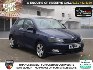 Used 2016 BLUE SKODA FABIA Hatchback 1.0 SE L Hatchback 5dr Petrol Manual Euro 6 (s/s) (75 ps) (reg. 2016-09-07) for sale in Altrincham