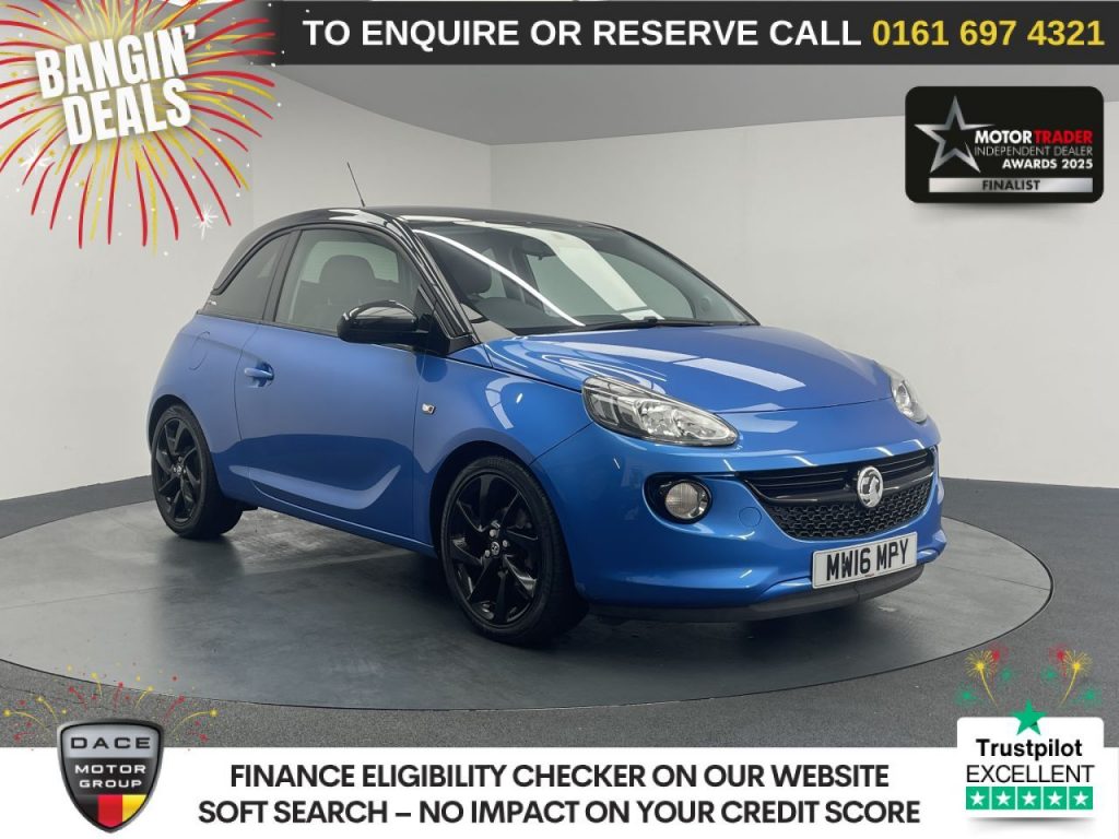 Used 2016 BLUE VAUXHALL ADAM Hatchback 1.2i ecoFLEX ENERGISED Hatchback 3dr Petrol Manual Euro 6 (s/s) (70 ps) (reg. 2016-05-26) for sale in Manchester