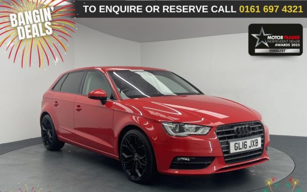 Used 2016 RED AUDI A3 Hatchback 2.0 TDI Sport Sportback 5dr Diesel S Tronic Euro 6 (s/s) (Nav) (150 ps) (reg. 2016-05-17) for sale in Manchester