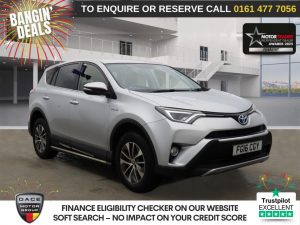 Used 2016 SILVER TOYOTA RAV4 SUV 2.5 VVT-h Business Edition Plus SUV 5dr Petrol Hybrid CVT Euro 6 (s/s) (197 ps) (reg. 2016-03-16) for sale in Stockport