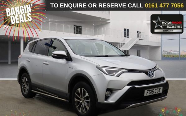 Used 2016 SILVER TOYOTA RAV4 SUV 2.5 VVT-h Business Edition Plus SUV 5dr Petrol Hybrid CVT Euro 6 (s/s) (197 ps) (reg. 2016-03-16) for sale in Stockport