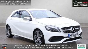 Used 2016 WHITE MERCEDES-BENZ A-CLASS Hatchback 1.6 A160 AMG Line (Premium) Hatchback 5dr Petrol 7G-DCT Euro 6 (s/s) (102 ps) (reg. 2016-10-31) for sale in Wilmslow