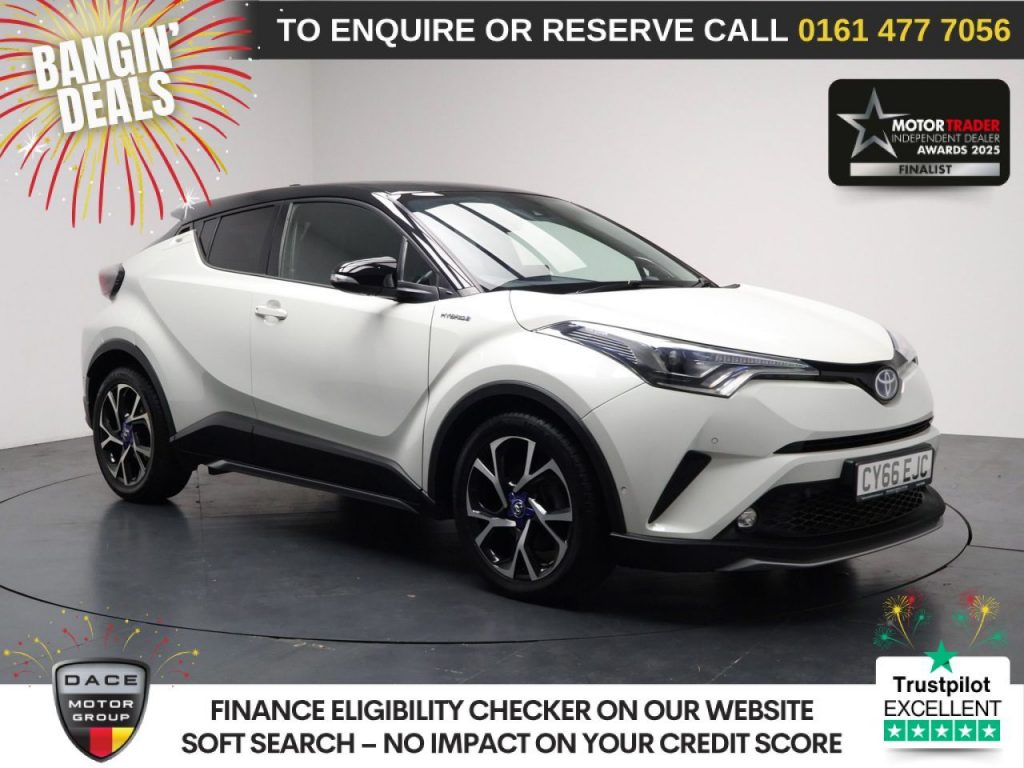 Used 2016 WHITE TOYOTA C-HR SUV 1.8 VVT-h Dynamic SUV 5dr Petrol Hybrid CVT Euro 6 (s/s) (122 ps) (reg. 2016-12-01) for sale in Stockport