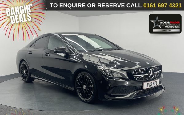 Used 2017 BLACK MERCEDES-BENZ CLA Saloon 2.1 CLA220d AMG Line Coupe 4dr Diesel 7G-DCT 4MATIC Euro 6 (s/s) (177 ps) (reg. 2017-03-27) for sale in Manchester
