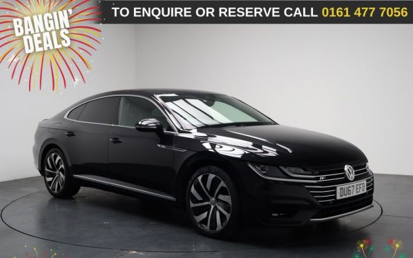 Used 2017 BLACK VOLKSWAGEN ARTEON Hatchback 2.0 TSI R-Line Fastback 5dr Petrol DSG Euro 6 (s/s) (190 ps) (reg. 2017-09-06) for sale in Stockport