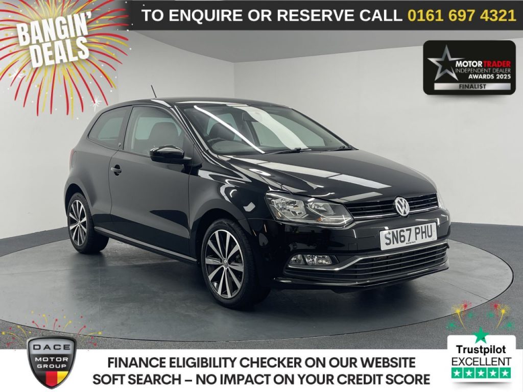 Used 2017 BLACK VOLKSWAGEN POLO Hatchback 1.2 TSI beats Hatchback 3dr Petrol Manual Euro 6 (s/s) (90 ps) (reg. 2017-09-03) for sale in Manchester