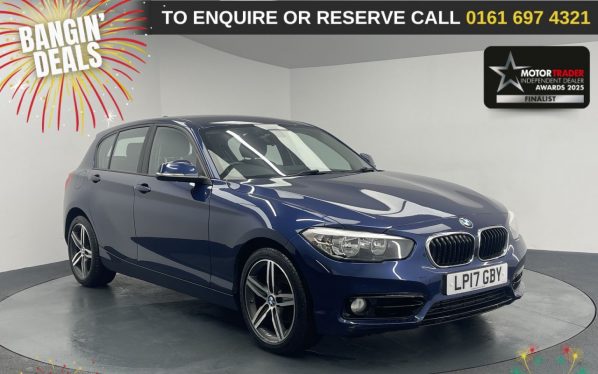 Used 2017 BLUE BMW 1 SERIES Hatchback 1.5 118i Sport Hatchback 5dr Petrol Auto Euro 6 (s/s) (136 ps) (reg. 2017-06-17) for sale in Manchester