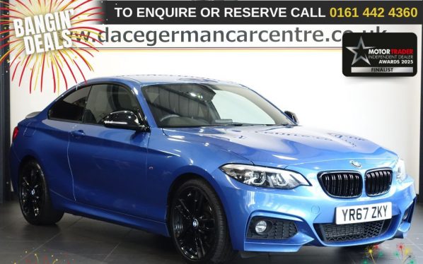 Used 2017 BLUE BMW 2 SERIES Coupe 2.0 218d M Sport Coupe 2dr Diesel Auto Euro 6 (s/s) (150 ps) (reg. 2017-09-28) for sale in Altrincham