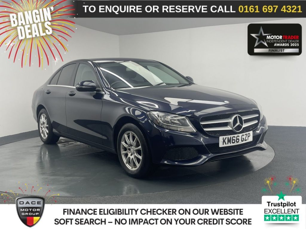 Used 2017 BLUE MERCEDES-BENZ C-CLASS Saloon 2.0 C200 SE Saloon 4dr Petrol Manual Euro 6 (s/s) (184 ps) (reg. 2017-01-11) for sale in Manchester