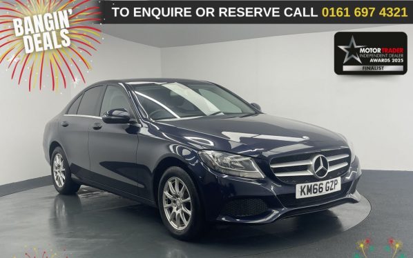 Used 2017 BLUE MERCEDES-BENZ C-CLASS Saloon 2.0 C200 SE Saloon 4dr Petrol Manual Euro 6 (s/s) (184 ps) (reg. 2017-01-11) for sale in Manchester