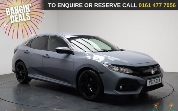 Used 2017 GREY HONDA CIVIC Hatchback 1.0 VTEC Turbo SR Hatchback 5dr Petrol CVT Euro 6 (s/s) (129 ps) (reg. 2017-05-18) for sale in Stockport