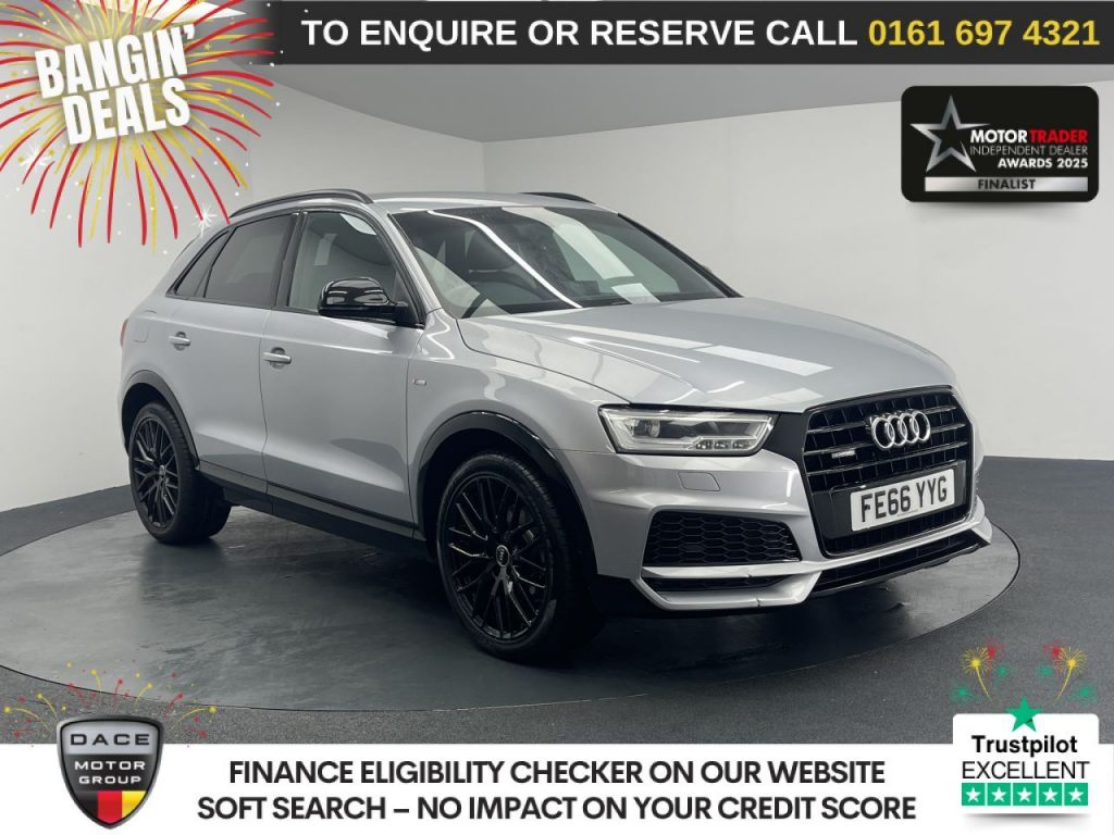Used 2017 SILVER AUDI Q3 SUV 2.0 TDI Black Edition SUV 5dr Diesel S Tronic quattro Euro 6 (s/s) (150 ps) (reg. 2017-01-20) for sale in Manchester