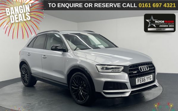Used 2017 SILVER AUDI Q3 SUV 2.0 TDI Black Edition SUV 5dr Diesel S Tronic quattro Euro 6 (s/s) (150 ps) (reg. 2017-01-20) for sale in Manchester