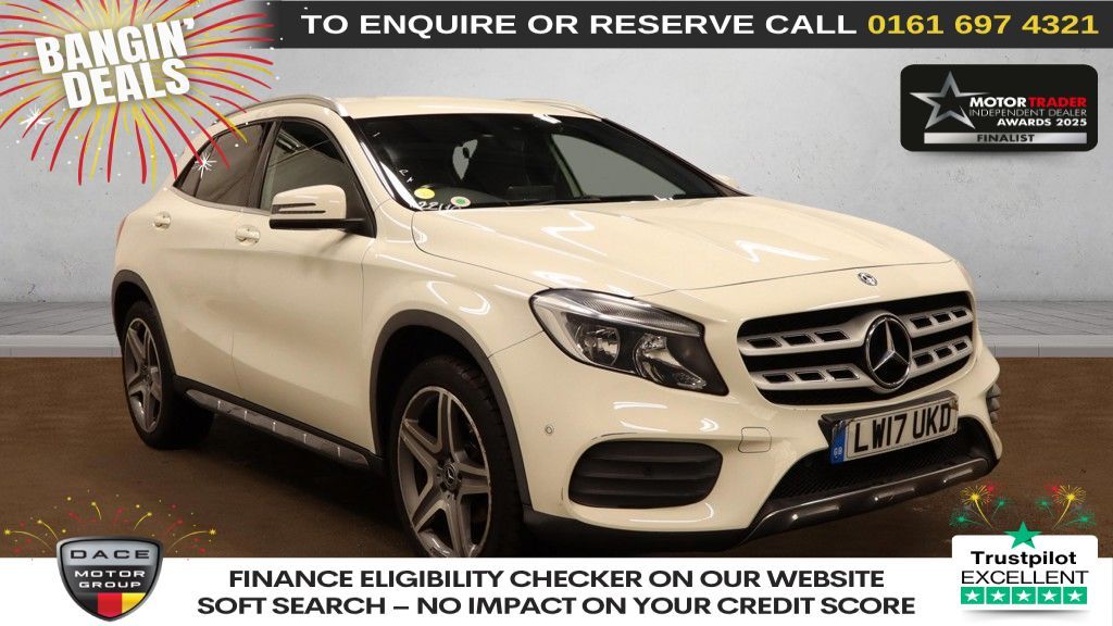 Used 2017 WHITE MERCEDES-BENZ GLA SUV 1.6 GLA200 AMG Line (Executive) SUV 5dr Petrol 7G-DCT Euro 6 (s/s) (156 ps) (reg. 2017-08-26) for sale in Manchester