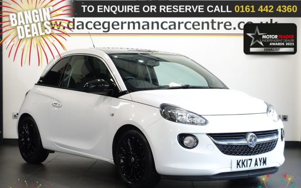 Used 2017 WHITE VAUXHALL ADAM Hatchback 1.2i GLAM Hatchback 3dr Petrol Manual Euro 6 (70 ps) (reg. 2017-06-30) for sale in Altrincham