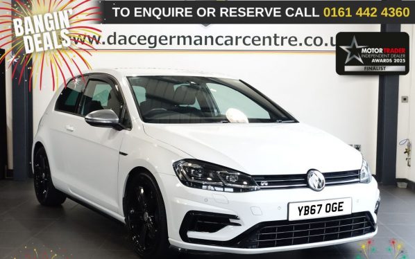 Used 2017 WHITE VOLKSWAGEN GOLF Hatchback 2.0 TSI R Hatchback 3dr Petrol Manual 4Motion Euro 6 (s/s) (310 ps) (reg. 2017-11-27) for sale in Altrincham