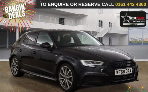 Used 2018 BLACK AUDI A3 Hatchback 1.5 TFSI CoD 35 Black Edition Sportback 5dr Petrol Manual Euro 6 (s/s) (150 ps) (reg. 2018-10-26) for sale in Altrincham