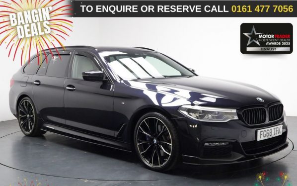 Used 2018 BLACK BMW 5 SERIES Estate 3.0 530d M Sport Touring 5dr Diesel Auto Euro 6 (s/s) (265 ps) (reg. 2018-10-09) for sale in Stockport