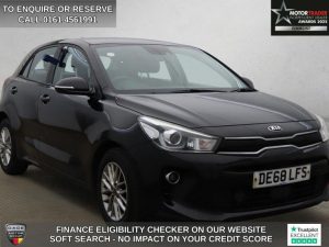 Used 2018 BLACK KIA RIO Hatchback 1.25 2 Hatchback 5dr Petrol Manual Euro 6 (s/s) (83 bhp) (reg. 2018-09-21) for sale in Wilmslow