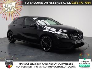Used 2018 BLACK MERCEDES-BENZ A-CLASS Hatchback 1.6 A160 AMG Line Hatchback 5dr Petrol 7G-DCT Euro 6 (s/s) (102 ps) (reg. 2018-02-22) for sale in Stockport