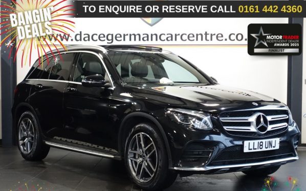 Used 2018 BLACK MERCEDES-BENZ GLC SUV 2.1 GLC220d AMG Line (Premium Plus) SUV 5dr Diesel G-Tronic+ 4MATIC Euro 6 (s/s) (170 ps) (reg. 2018-06-26) for sale in Altrincham