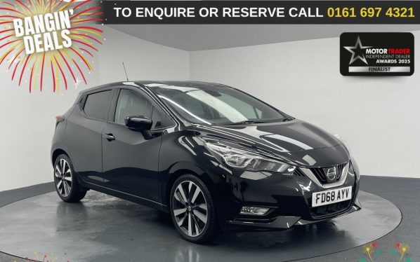 Used 2018 BLACK NISSAN MICRA Hatchback 0.9 IG-T Tekna Hatchback 5dr Petrol Manual Euro 6 (s/s) (90 ps) (reg. 2018-11-28) for sale in Manchester