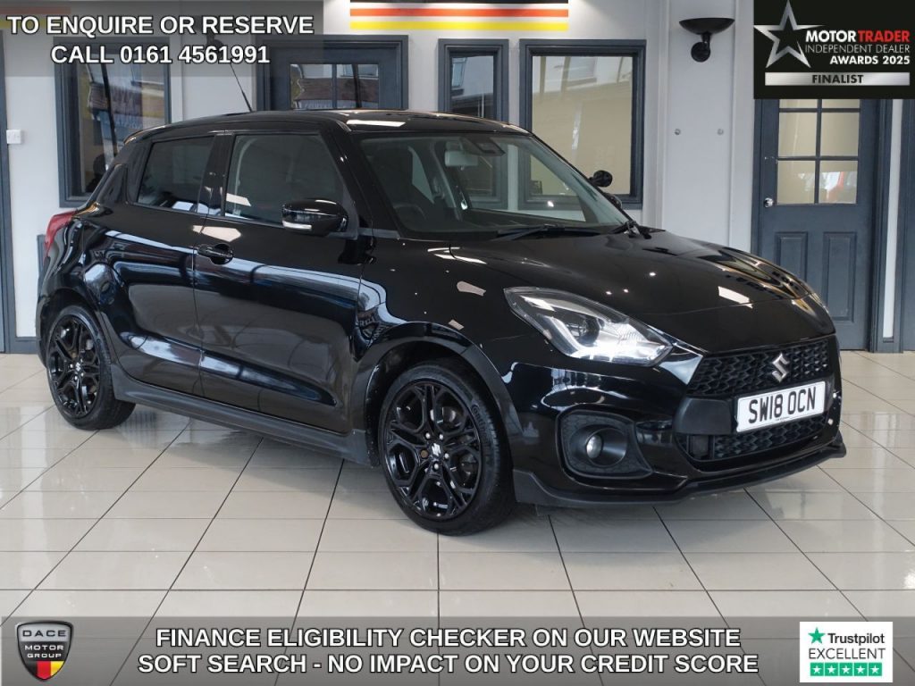 Used 2018 BLACK SUZUKI SWIFT Hatchback 1.4 Boosterjet Sport Hatchback 5dr Petrol Manual Euro 6 (s/s) (140 ps) (reg. 2018-06-27) for sale in Wilmslow