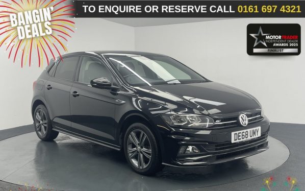Used 2018 BLACK VOLKSWAGEN POLO Hatchback 1.0 TSI GPF R-Line Hatchback 5dr Petrol Manual Euro 6 (s/s) (115 ps) (reg. 2018-11-06) for sale in Manchester