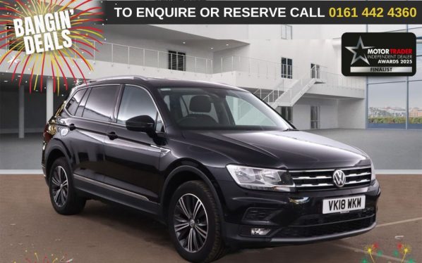 Used 2018 BLACK VOLKSWAGEN TIGUAN ALLSPACE SUV 2.0 TDI SE Nav SUV 5dr Diesel Manual Euro 6 (s/s) (150 ps) (reg. 2018-06-12) for sale in Altrincham