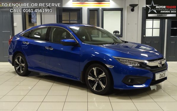 Used 2018 BLUE HONDA CIVIC Saloon 1.6 i-DTEC EX Saloon 4dr Diesel Auto Euro 6 (s/s) (120 ps) (reg. 2018-09-11) for sale in Wilmslow