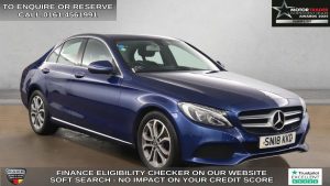 Used 2018 BLUE MERCEDES-BENZ C-CLASS Saloon 1.6 C200d Sport Saloon 4dr Diesel G-Tronic+ Euro 6 (s/s) (136 ps) (reg. 2018-03-17) for sale in Wilmslow