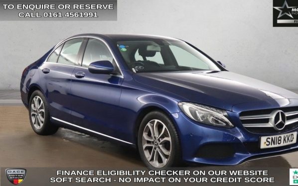 Used 2018 BLUE MERCEDES-BENZ C-CLASS Saloon 1.6 C200d Sport Saloon 4dr Diesel G-Tronic+ Euro 6 (s/s) (136 ps) (reg. 2018-03-17) for sale in Wilmslow