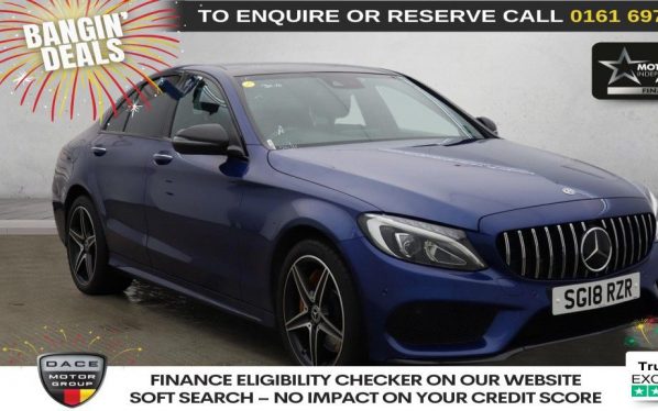 Used 2018 BLUE MERCEDES-BENZ C-CLASS Saloon 2.1 C250d AMG Line (Premium Plus) Saloon 4dr Diesel G-Tronic+ 4MATIC Euro 6 (s/s) (204 ps) (reg. 2018-03-27) for sale in Manchester