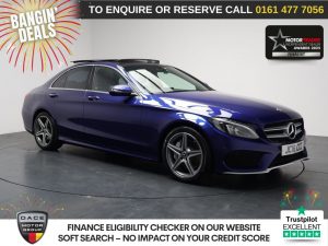Used 2018 BLUE MERCEDES-BENZ C-CLASS Saloon 2.1 C250d AMG Line (Premium Plus) Saloon 4dr Diesel G-Tronic+ Euro 6 (s/s) (204 ps) (reg. 2018-03-19) for sale in Stockport