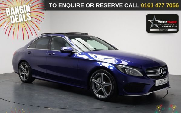 Used 2018 BLUE MERCEDES-BENZ C-CLASS Saloon 2.1 C250d AMG Line (Premium Plus) Saloon 4dr Diesel G-Tronic+ Euro 6 (s/s) (204 ps) (reg. 2018-03-19) for sale in Stockport