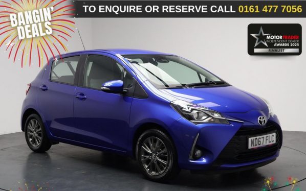 Used 2018 BLUE TOYOTA YARIS Hatchback 1.5 VVT-i Icon Hatchback 5dr Petrol CVT Euro 6 (111 ps) (reg. 2018-01-19) for sale in Stockport
